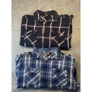 Lot of 2 Pacific Trail Shirt Men's XL Blue Plaid Long Sleeve Blanket Flannel